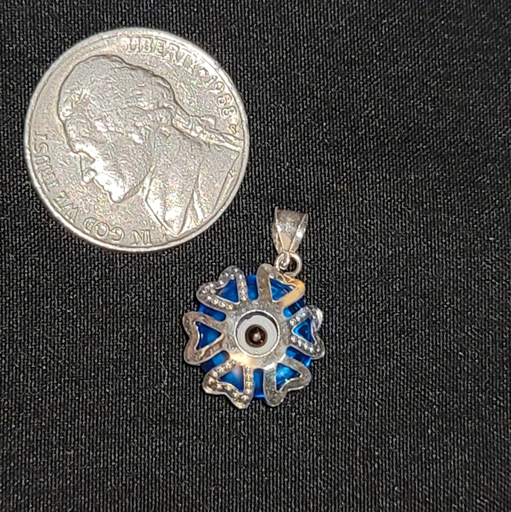 Blue and Silver Evil Eye Pendant